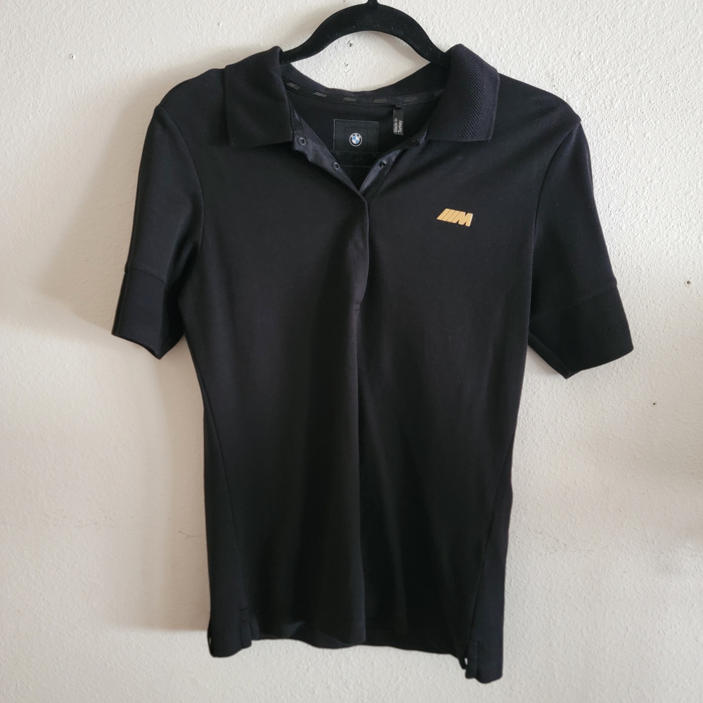 BMW Black and Gold Short Sleeve Polo